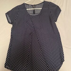 Navy Polka Dot Women's Top